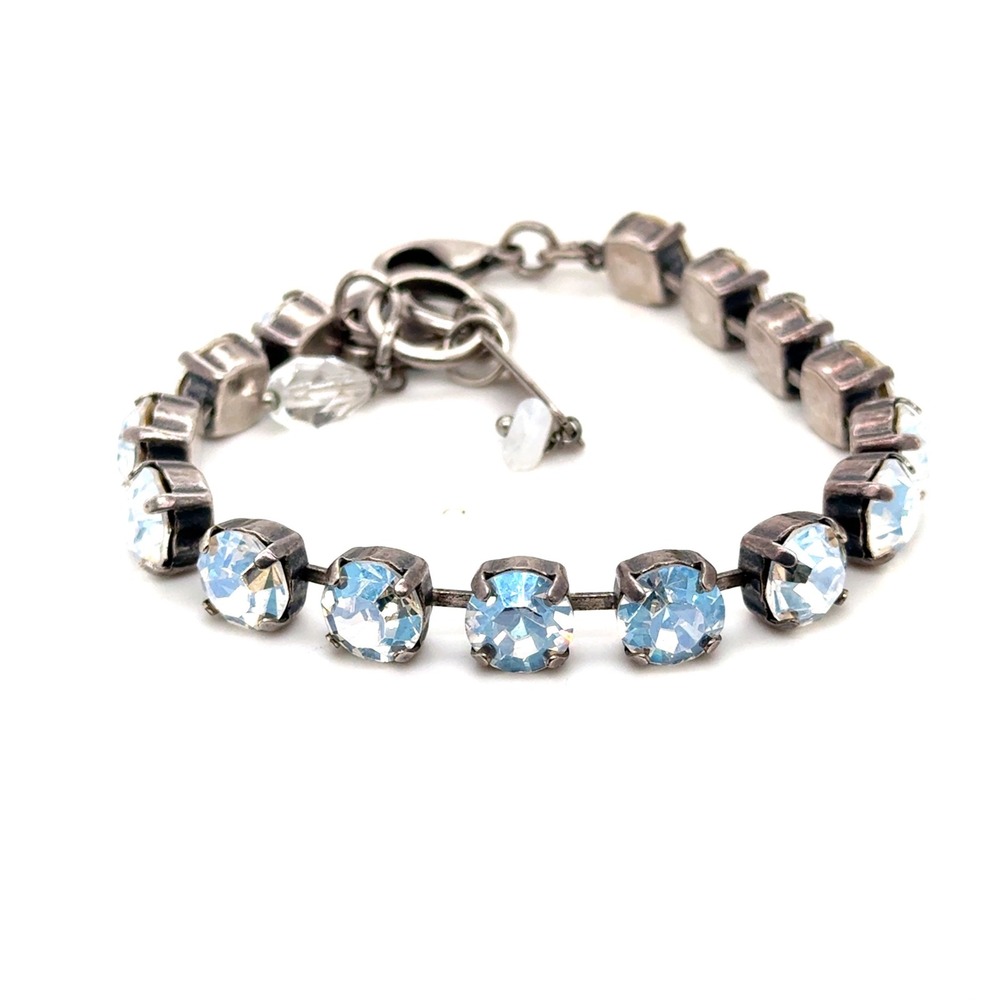 Mariana Spirit of Design Blue Crystal Tennis Bracelet Silver Tone 7.5-8 Inch